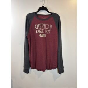 American Eagle‎ Outfitters Long Sleeve Shirt Mens L Waffle Knit Athletic Fit